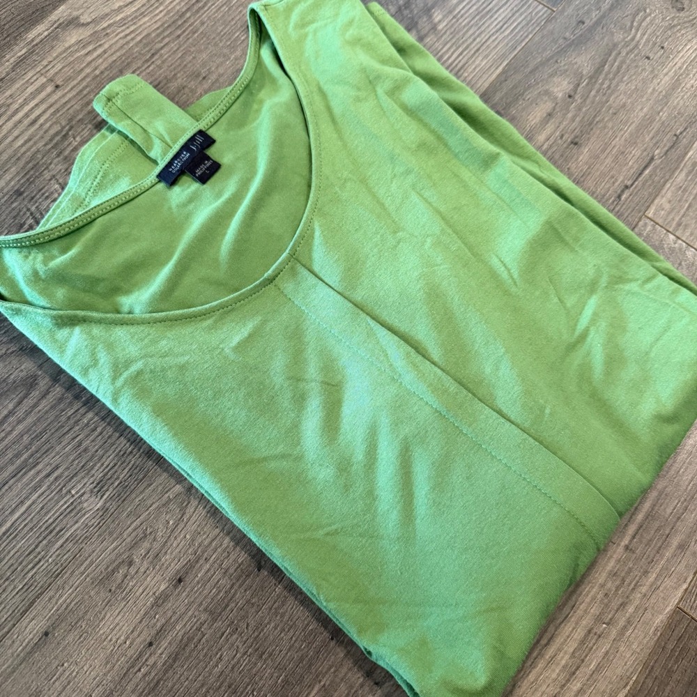 J. Jill Wearever Green 3/4 Sleeve Tunic Top Scoop‎ Neck Rayon Lycra Large
